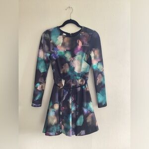 Bebe Floral Long Sleeve Dress